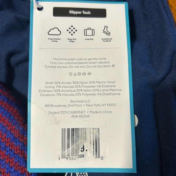 Bombas Fair Isle Gripper Slippers Sz Med NWT!! - Picture 9 of 9
